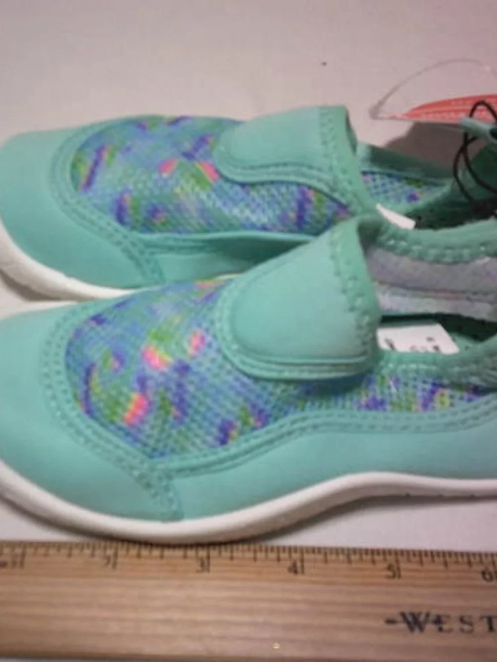 NEW GIRLS WONDER NATION SIZE 9-10 WATER POOL BEACH SHOES BLUE OMBRE SLIPONS 🏊‍♀